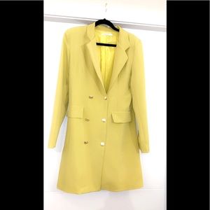 Lime Yellow Blazer Statement Dress
